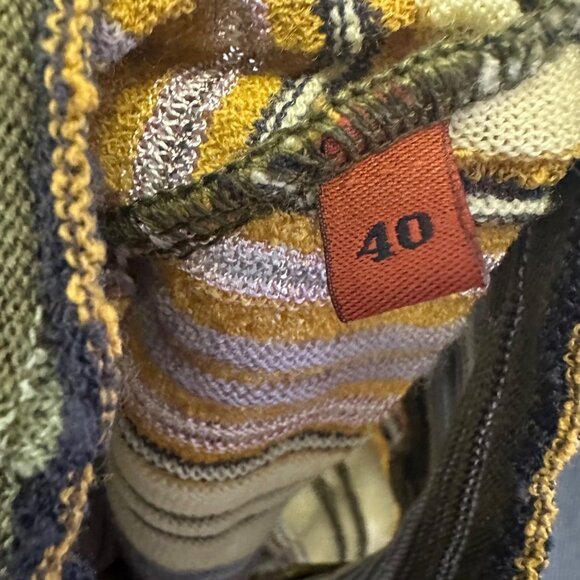 Missoni Striped Mock Neck Long Sleeve Knit Sweater Size 40 Greens Browns Vtg Y2K - Picture 5 of 13